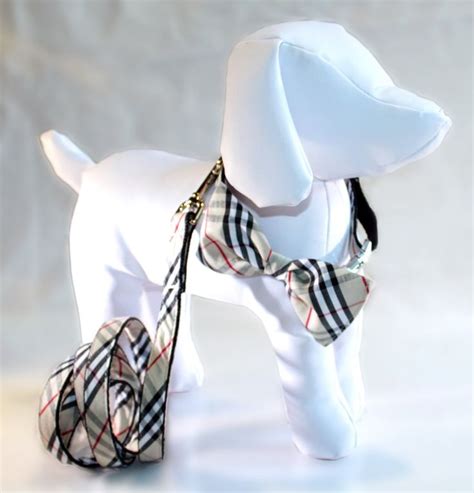 burberry pattern dog harness|burberry bow tie dog collar.